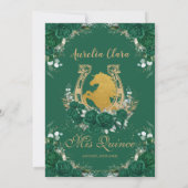 Quinceañera Emerald Green Floral Charro Pferde Save The Date (Rückseite)