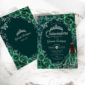 Quinceanera Emerald Green Silver Einladung