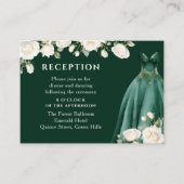 Quinceanera Empfang Princess Dress Rose Green Begleitkarte (Vorderseite)