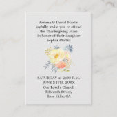 Quinceanera Erntedank Blütenblume Begleitkarte (Vorderseite)