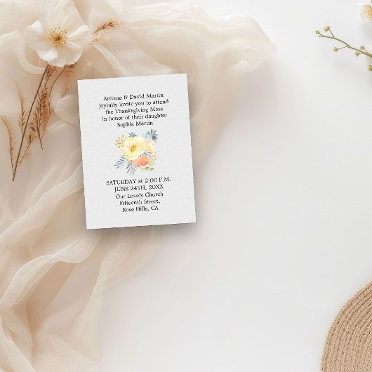 Quinceanera Erntedank Blütenblume Begleitkarte