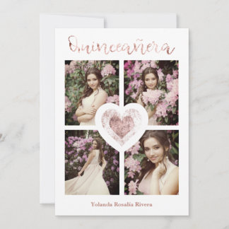 Quinceañera Español Tendencia Oro Rosa 4 Fotos