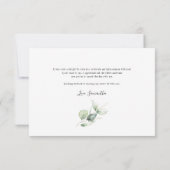 Quinceanera Eucalyptus Handschrift Vielen Dank Dankeskarte (Rückseite)