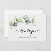 Quinceanera Eucalyptus Handschrift Vielen Dank Dankeskarte (Vorne/Hinten)