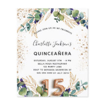 Quinceanera-Eukalyptus-Grün Budget-Einladung