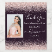 Quinceañera Event Weinkultur und Erde Personalisie Weinetikett (Einzelnes Label)