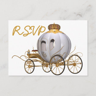 Quinceanera Fairy Tale Prinzessin Gold und Weiß Einladung