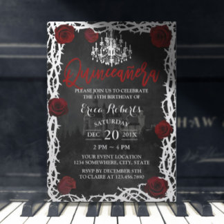 Quinceanera Fairytale Rose & Thorn Prinzessin Einladung