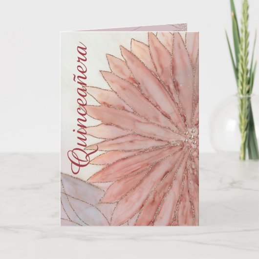 Quinceanera Faltded Foto 15. Geburtstagsparty Einladung (Vorderseite)