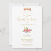 Quinceañera Farbenfrohe Blume und Foto Einladung (Rückseite)