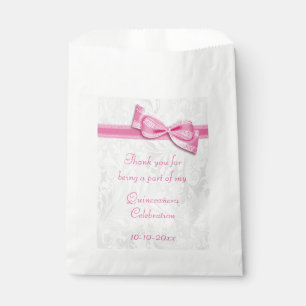 Quinceañera Feier-Damast und Imitat-Bogen Geschenktütchen