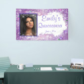 Quinceanera Feier, rosa Glitzer Gemis Sparkle Banner (Messeveranstaltung)