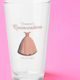 Quinceañera feiern rosa Kleid Party Bier Glas
