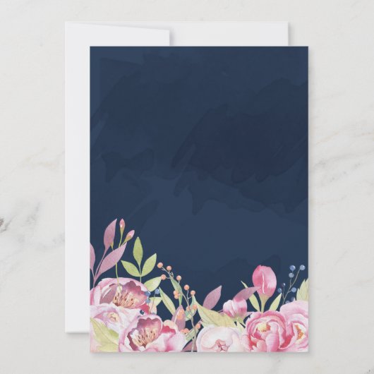 Quinceanera feiern rosa Marineblau afrolatina Einladung (Rückseite)