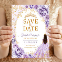 Quinceanera Flieder Lila Gold Blumen