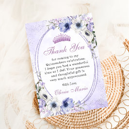 Quinceañera Floral Butterflie Tiara Dankeschön Kar Einladung