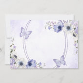 Quinceañera Floral Butterflie Tiara Dankeschön Kar Einladung (Rückseite)