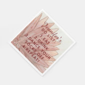 Quinceanera Floral Do List Napkins Serviette (Ecke)