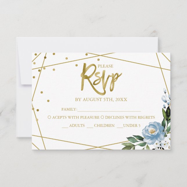 Quinceanera Floral Geometric Response Card (Vorderseite)