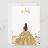 Quinceanera Floral Gold Invitation Einladung (Rückseite)