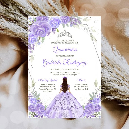 Quinceanera Floral Invitation Einladung