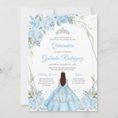Quinceanera Floral Invitation Einladung (Vorderseite)