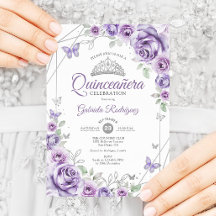 Quinceanera Floral Lilac Lila Silver