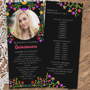 Quinceanera Floral Mexican Fiesta Black Foto Programm