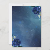 Quinceanera Floral Navy Blue Gold Mis Quince Anos Einladung (Rückseite)