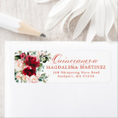 Quinceanera Floral Return Address Label (Insitu)
