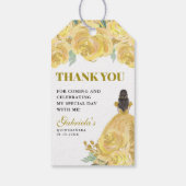 Quinceanera Floral Yellow Mis Quince Anos Geschenkanhänger (Rückseite)