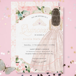 Quinceañera Florale Wasserfarbe Schmetterling Blus Folieneinladung
