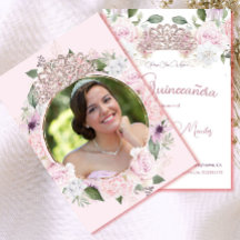 Quinceanera Foto Blush Pink Aquarell Blütenfarben