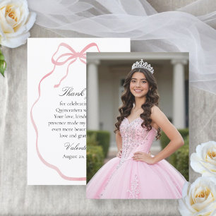 Quinceanera-Foto Blushrosa Band Dankeskarte