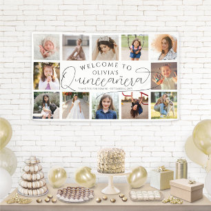 Quinceañera Foto Collage 15. Geburtstag Willkommen Banner
