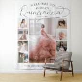 Quinceañera Foto Collage 15. Geburtstag Willkommen Wandteppich (Beispiel)