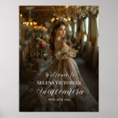 Quinceanera Foto Empfang durch elegante Kalligraph Poster (Vorne)