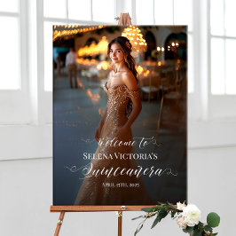 Quinceanera Foto Empfang durch elegante Kalligraph Poster
