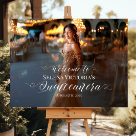Quinceanera Foto Empfang durch elegante Kalligraph Poster