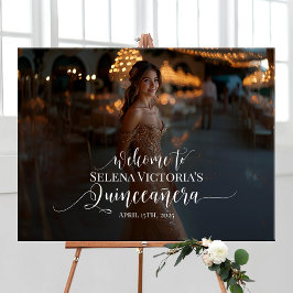 Quinceanera Foto Empfang durch elegante Kalligraph Poster