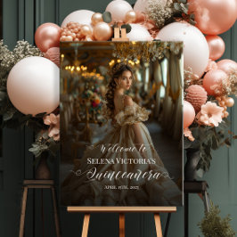 Quinceanera Foto Empfang durch elegante Kalligraph Poster