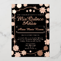 Quinceanera-Foto Floral Gold Silberfolie Glamour