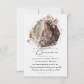 Quinceanera Foto florale Wohnung Danke Karte (Vorderseite)