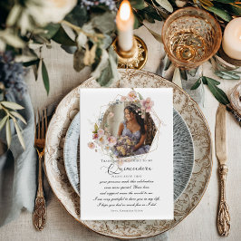 Quinceanera Foto florale Wohnung Danke Karte