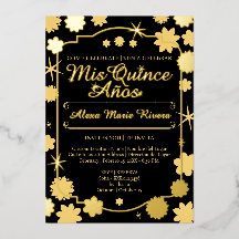 Quinceanera-Foto Florales Gold Silberfolie Glamour