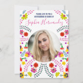 Quinceanera Foto Mexican Fiesta Party White Einladung (Vorderseite)