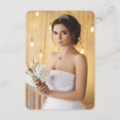 Quinceañera Foto Royal Blue & Gold Crown Details Begleitkarte (Rückseite)