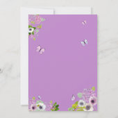 Quinceañera Frühlingsgarten Blumenschmetterling Pa Einladung (Rückseite)
