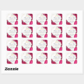 Quinceañera Fuchsia Pink Blumenprinzessin Gown Gol Quadratischer Aufkleber (Blatt)