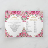 Quinceañera Fuchsien-Gold Padrinos Veranstaltungsp Programm (Innenseite)